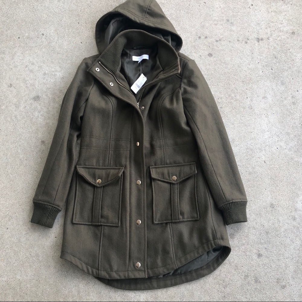 New York & Company | green coat // wool blend (xs)